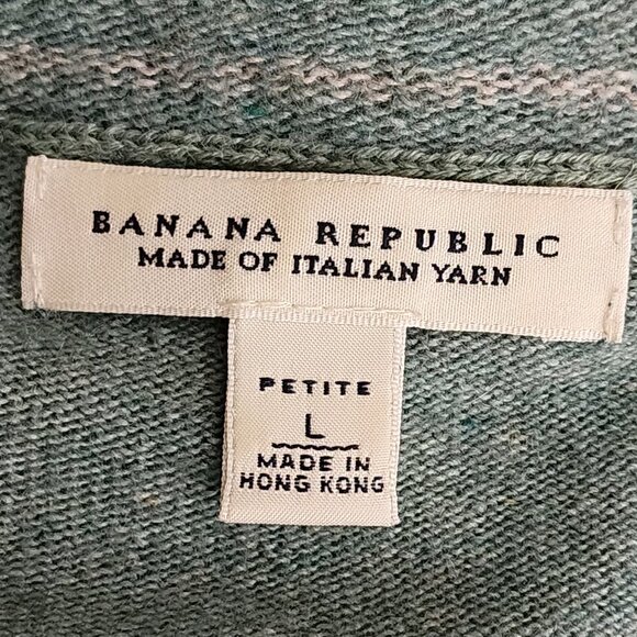 Banana Republic Green 45% Wool 10% Cashmere Ruffled V-Neck Sweater - Picture 5 of 6